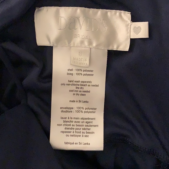 David’s Bridal Spaghetti Strap Mesh Blouson Dress - Picture 13 of 16